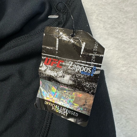 UFC Women's Black Bike Shorts with Red Logo and Side Pockets - Picture 3 of 12